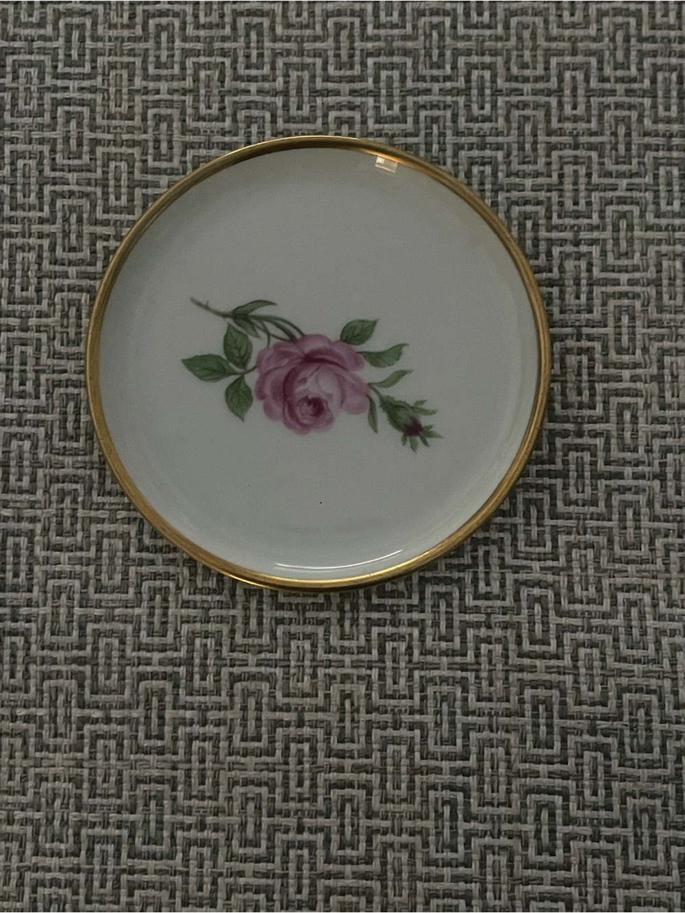Vintage Fürstenberg Porcelain Pink Rose  Gold Trim Germany